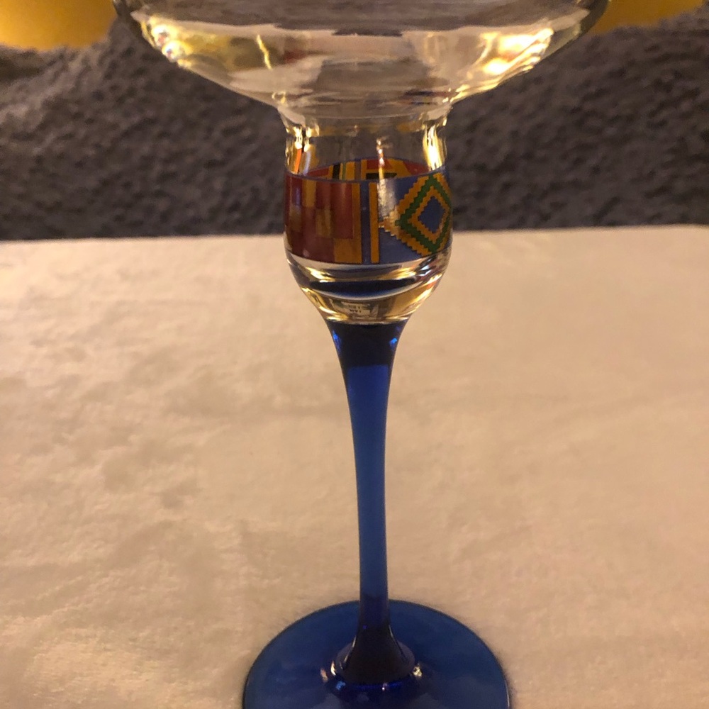 Black History Month KWANZAA; Avon Kente Luminarc Blue Gold Red Candle Holder